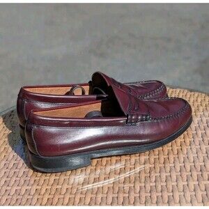 Vintage G.H. Bass Size 9D Weejuns Mens Brown/Red Slip On Loafers